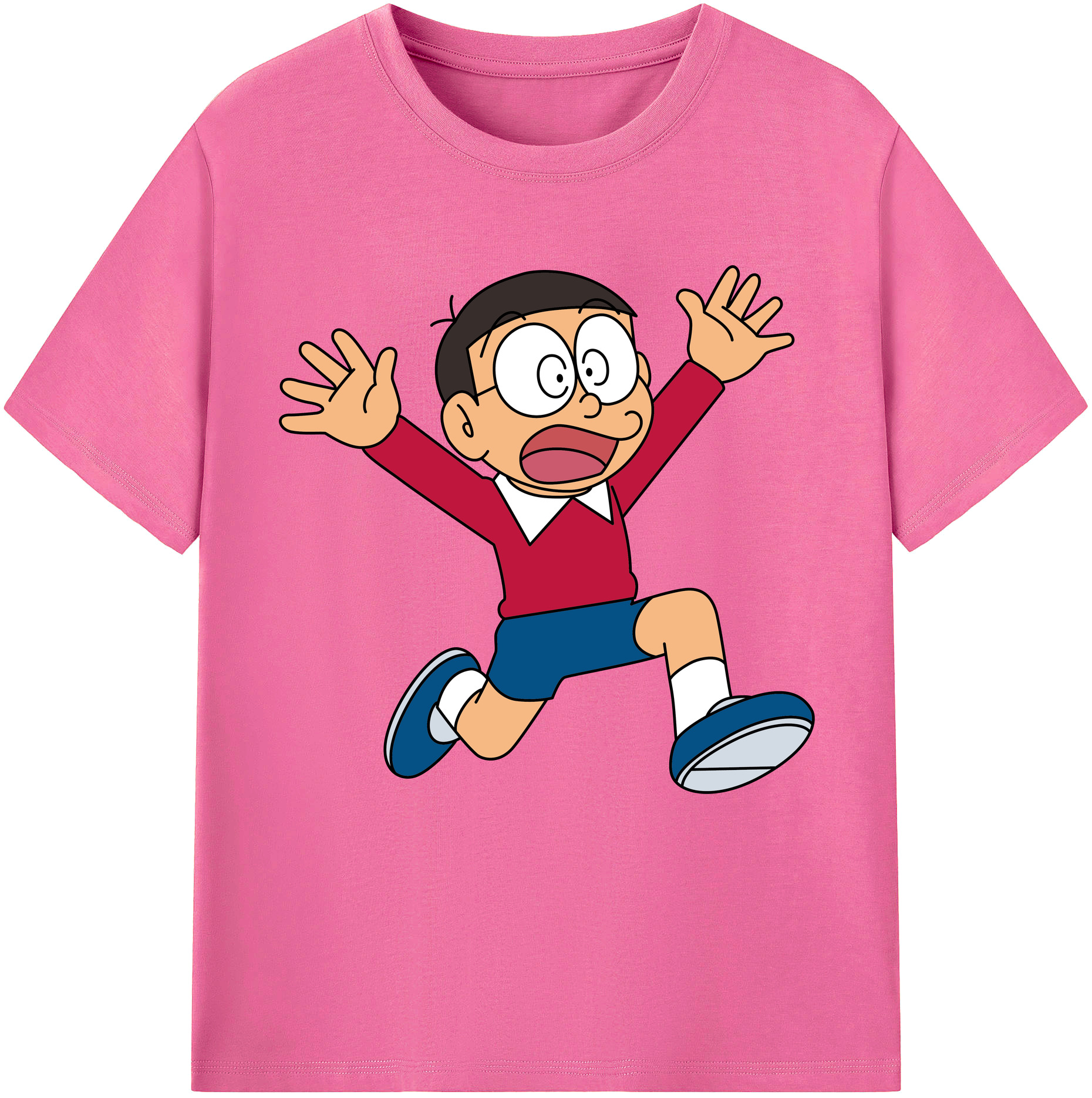 （画像用） ドラえもん 野比 のび太 Doraemon Nobita Nobi レディースカジュアルプリントTシャツ（綿100％）